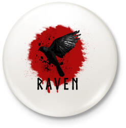 printfashion RAVEN - Kitűző, hűtőmágnes - Fehér (3081153)