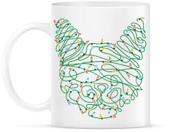 printfashion Karácsonyi izzók - cica fej - Bögre - Fehér (5625753)