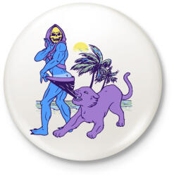 printfashion Csontváz a tengerparton - Kitűző, hűtőmágnes - Fehér (3080168)