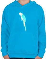 printfashion Summer parrot - Gyerek kapucnis pulóver - Azúrkék (235111)