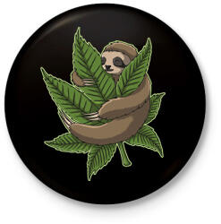 printfashion Chilling Sloth - Kitűző, hűtőmágnes - Fekete (6593533)