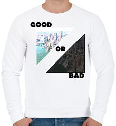printfashion Good Or Bad - Férfi pulóver - Fehér (1269525)