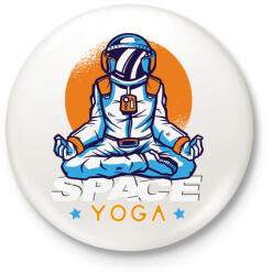 printfashion Space Yoga - Kitűző, hűtőmágnes - Fehér (4756430)