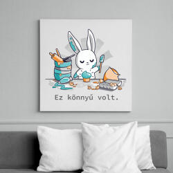 printfashion Nyuszi sütit készít - könnyű volt_ - Vászonkép - Fehér (6634373)