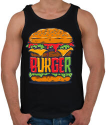 printfashion Hamburger - Férfi atléta - Fekete (12187)