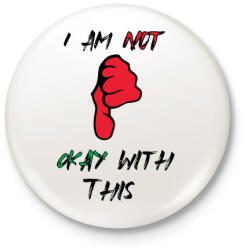 printfashion I am not! - Kitűző, hűtőmágnes - Fehér (3088389)