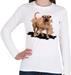 printfashion Bullmastiff - Női hosszú ujjú póló - Fehér (1537063)