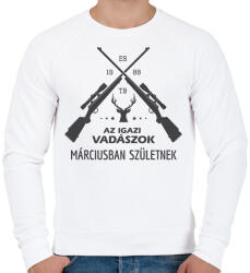 printfashion Az igazi vadászok - Férfi pulóver - Fehér (6232603)