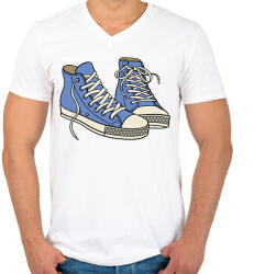 printfashion Converse Sneakers - Férfi V-nyakú póló - Fehér (1738020)