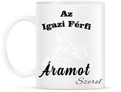 printfashion Az igazi férfi áramot szerel - Bögre - Fehér (7612854)