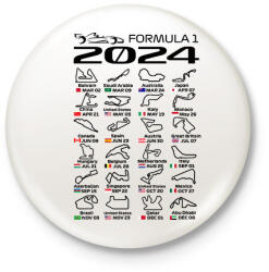 printfashion Formula 1 2024 F - Kitűző, hűtőmágnes - Fehér (15671054)