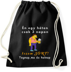 printfashion egyhéten három napon iszom sört - Sportzsák, Tornazsák - Fekete (1703674)