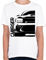 printfashion Dodge Charger Half - Gyerek póló - Fehér (7590527)
