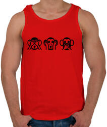 printfashion 3 bölcs majom hangulatjel - Férfi atléta - Piros (327539)