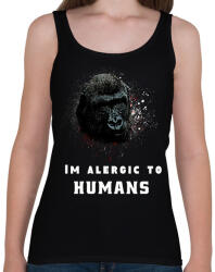 printfashion IM ALERGIC TO HUMANS - Női atléta - Fekete (1712387)