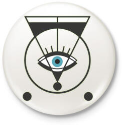printfashion Spiritual eye - mindent látó szem - Kitűző, hűtőmágnes - Fehér (4611058)