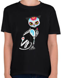 printfashion Cukorkoponya cica - Gyerek póló - Fekete (4235952)