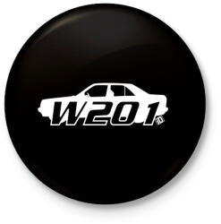 printfashion Mercedes w201 - Kitűző, hűtőmágnes - Fekete (3100363)