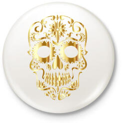 printfashion Koponya - Kitűző, hűtőmágnes - Fehér (5150885)