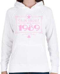 printfashion csillag-1989-pink - Női kapucnis pulóver - Fehér (553456)