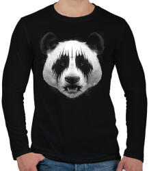 printfashion Black Metal Panda - Férfi hosszú ujjú póló - Fekete (38212)