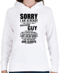 printfashion Bocsi, foglalt vagyok - Női kapucnis pulóver - Fehér (2639622)