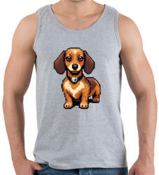 printfashion pixel tacskó #2 - Férfi atléta - Sport szürke (15299580)