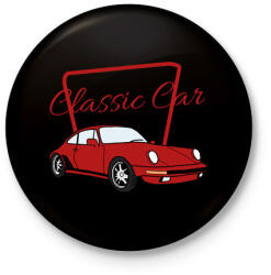 printfashion Classic Car - Kitűző, hűtőmágnes - Fekete (5015707)