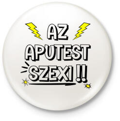 printfashion Aputest - Kitűző, hűtőmágnes - Fehér (7032446)