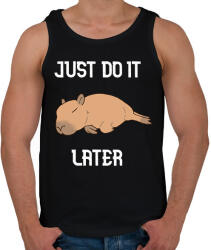printfashion Capybara - just do it later - Férfi atléta - Fekete (13722270)