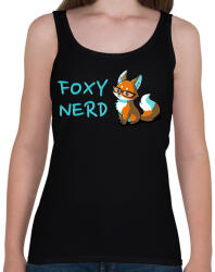 printfashion Foxy Nerd - Női atléta - Fekete (4997000)