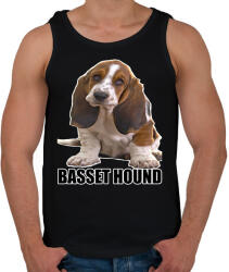 printfashion Basset Hound - Férfi atléta - Fekete (12150050)