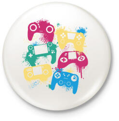 printfashion Gamer - Kitűző, hűtőmágnes - Fehér (14155219)
