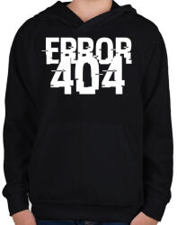 printfashion 404-es hiba - Gyerek kapucnis pulóver - Fekete (1243133)