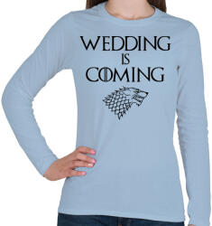printfashion Wedding is coming - Női hosszú ujjú póló - Világoskék (5461561)