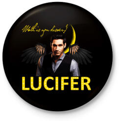 printfashion lucifer-wath is you disaer - Kitűző, hűtőmágnes - Fekete (3103153)