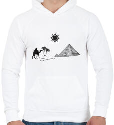 printfashion Egyiptom - Férfi kapucnis pulóver - Fehér (5211764)