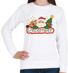 printfashion Karácsony - December Mézi Télapó Rénszarvas - Női pulóver - Fehér (5622871)