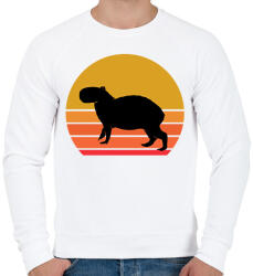 printfashion Retro Capybara - Férfi pulóver - Fehér (13594465)