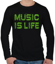 printfashion Music is life - Férfi hosszú ujjú póló - Fekete (1339242)