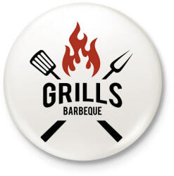 printfashion Grill - Kitűző, hűtőmágnes - Fehér (15810357)