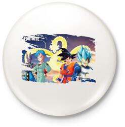 printfashion Dragonball x Fortnite - karakterek - Kitűző, hűtőmágnes - Fehér (8256406)