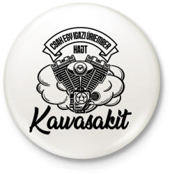 printfashion Csak egy igazi úriember hajt Kawasakit - Kitűző, hűtőmágnes - Fehér (4337306)