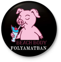 printfashion Beach Body Folyamatban - Kitűző, hűtőmágnes - Fekete (3102968)