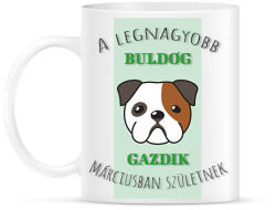 printfashion A legnagyobb gazdi - Buldog - hónappal - Bögre - Fehér (6301497)