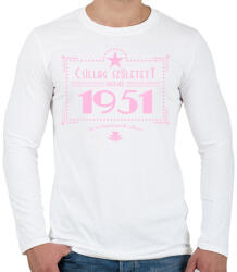 printfashion csillag-1951-pink - Férfi hosszú ujjú póló - Fehér (547472)