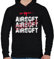 printfashion Airsoft soldier - Férfi kapucnis pulóver - Fekete (15524011)