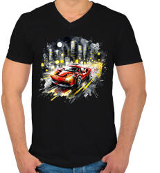 printfashion LEGO Ferrari - Férfi V-nyakú póló - Fekete (15532958)