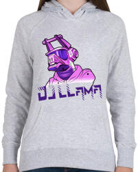 printfashion Dj LLama - Női kapucnis pulóver - Sport szürke (1374507)