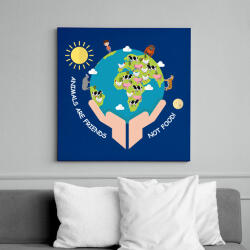 printfashion Az állatok a barátaink - Vászonkép - Királykék (13353939)